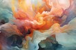 © Kishore Newton - Captivating abstraction: Liquid paints flow and blend together in a slow, gentle motion, creating a mesmerizing display of harmonious colors merging. Generative AI