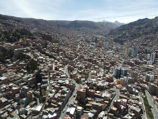 Wall Mural - above La Paz by drone