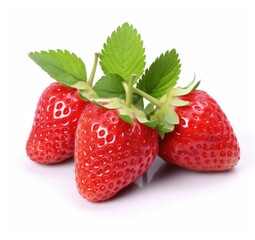 Wall Mural - Strawberry isolated on white background. created with Generative AI technology.