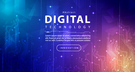 Abstract digital technology futuristic circuit blue pink background, Cyber science tech, Innovation communication future, Ai big data, internet network connection, Cloud hi-tech illustration vector