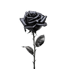 Wall Mural - black rose isolated on a transparent background, generative ai