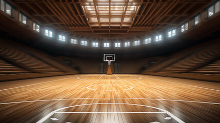 Wall Mural - textured basketball court game field - center, midfield. generative ai.