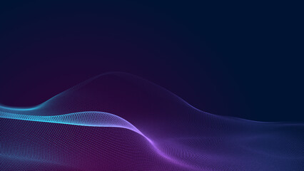 Canvas Print - abstract dot blue purple wave gradient texture technology background.