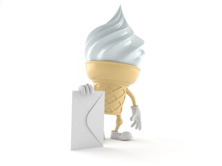 Poster - Ice cream character with envelope