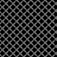 Seamless Surface Pattern Design With Ethnic Ornament. White Angle Brackets Grill On Black Background. Curves, Lines Motif. Embroidery Wallpaper. Digital Paper For Textile Print, Page Fill.