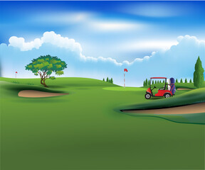 Poster - Golf course and sandpit