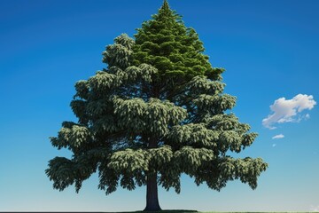 Sticker - Majestic Tree standing tall in the middle of a vibrant green field. Generative AI