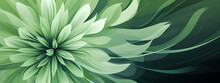 Abstract Green Flower Illustration As Panorama Background 