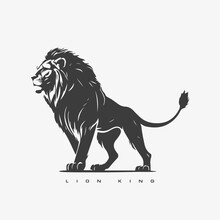 Lion King Vector Logo Template. Wild Animal Lion.