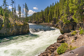 Wall Mural - Brink Of The Upper Falls, Yellowstone National Park