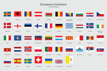 european continent rectangle flag icon