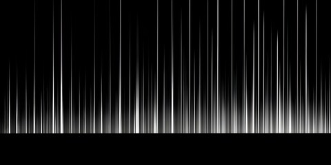 solid representation of noise sound vibrations in the form of a line of white light on a completely black background. generative AI