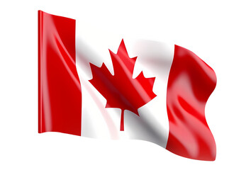 Wall Mural - 3d Canada flag isolated on transparent background. Generative AI. PNG