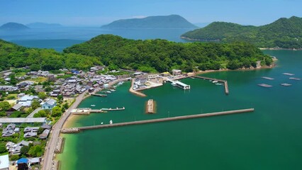 Wall Mural - 香川県三豊市の粟島の空撮風景