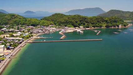 Wall Mural - 香川県三豊市の粟島の空撮風景