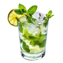 Canvas Print - mojito isolated on a transparent background, generative ai