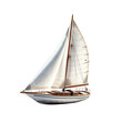 Leinwandbild Motiv sailboat isolated on a transparent background, generative ai