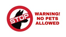 No Pets Allowed Sign On Isolated Background. Animal Restrictions Sign 