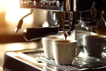 espresso machine pouring coffee 