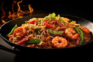 Wall Mural - stir fried singapore noodles