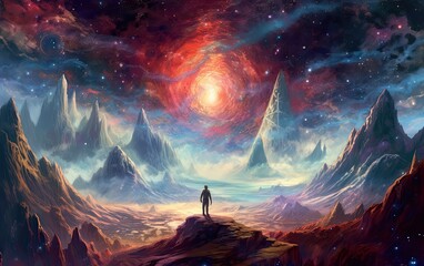 Wall Mural - colorful cosmic delight vibrant and captivating concept art.