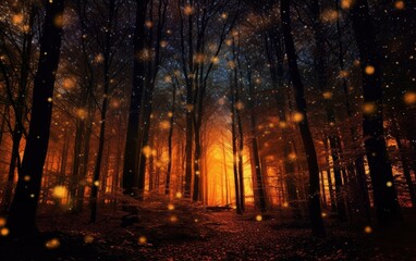 Wall Mural - Forest of Stars with the low light. 