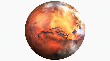 mars planet isolated on transparent background