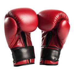 Wall Mural - red boxing gloves isolated on transparent background - generative ai