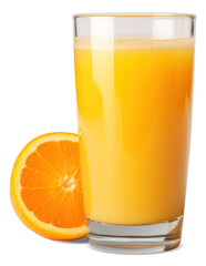 Wall Mural - Glass of fresh orange juice isolated.