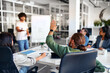 © Valerii Apetroaiei - Successful hipster team in coworking. Freelancers.
