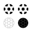 © BillionsPhoto - Football ball. Soccer Ball Icon Symbol. Vector Illustration Isolated on White Background.