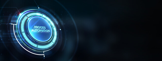 Business process automation, industrial technology innovation, optimization concept. 3d illustration