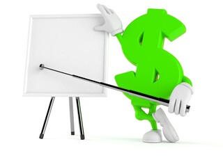 Wall Mural - Dollar character with blank whiteboard