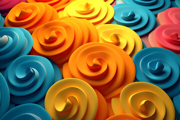 Wall Mural - abstract 3d background with spirals