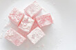 Turkish delight or lokum on a white plate.  