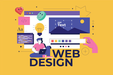 Wall Mural - trendy banner of web design. creative concept for web banner, social media banner, business presenta