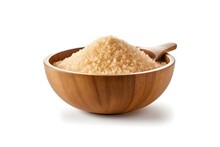 Brown Sugar On Wooden Bowl