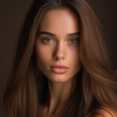 Sticker - Portrait of a stunningly beautiful model girl . generative AI