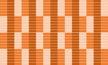 Brown And Beige Plaid Fabric Texture, Orange Beige Block And Curve Continue As Stripes With Triangle Seamless Repeat Pattern, Replete Image Design For Fabric Printing, Chess Board, Checkerboard
