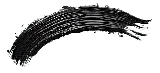 Black mascara texture, brush stroke isolated.