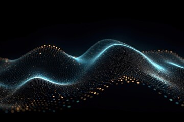 Wall Mural - abstract wave of particles.generative ai