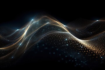 Wall Mural - abstract wave of particles.generative ai