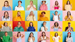 © master1305 - Collage made of portraits of young people, men and women expressing shock and surprise against multicolored background. Concept of human emotions, youth, lifestyle, facial expression. Ad