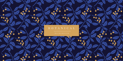 Sticker - Botanical Floral Leaves Pattern Background