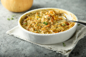 Wall Mural - Homemade pumpkin casserole with cream