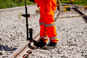 construction of a railway track, work on a railway in England