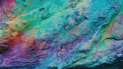  Beautiful abstract colorful texture rock. Multicolor green blue rock wallpaper background. Generative AI.