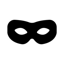 Superhero Mask Vector Black Icon. Silhouette Hero Cartoon Character Comic Face. Flat Black Superhero Costume Design Mask