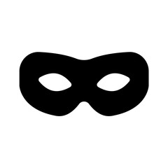 superhero mask vector black icon. silhouette hero cartoon character comic face. flat black superhero