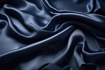 dark blue silk satin background. dark blue silk satin luxury style wallpaper background. generative 